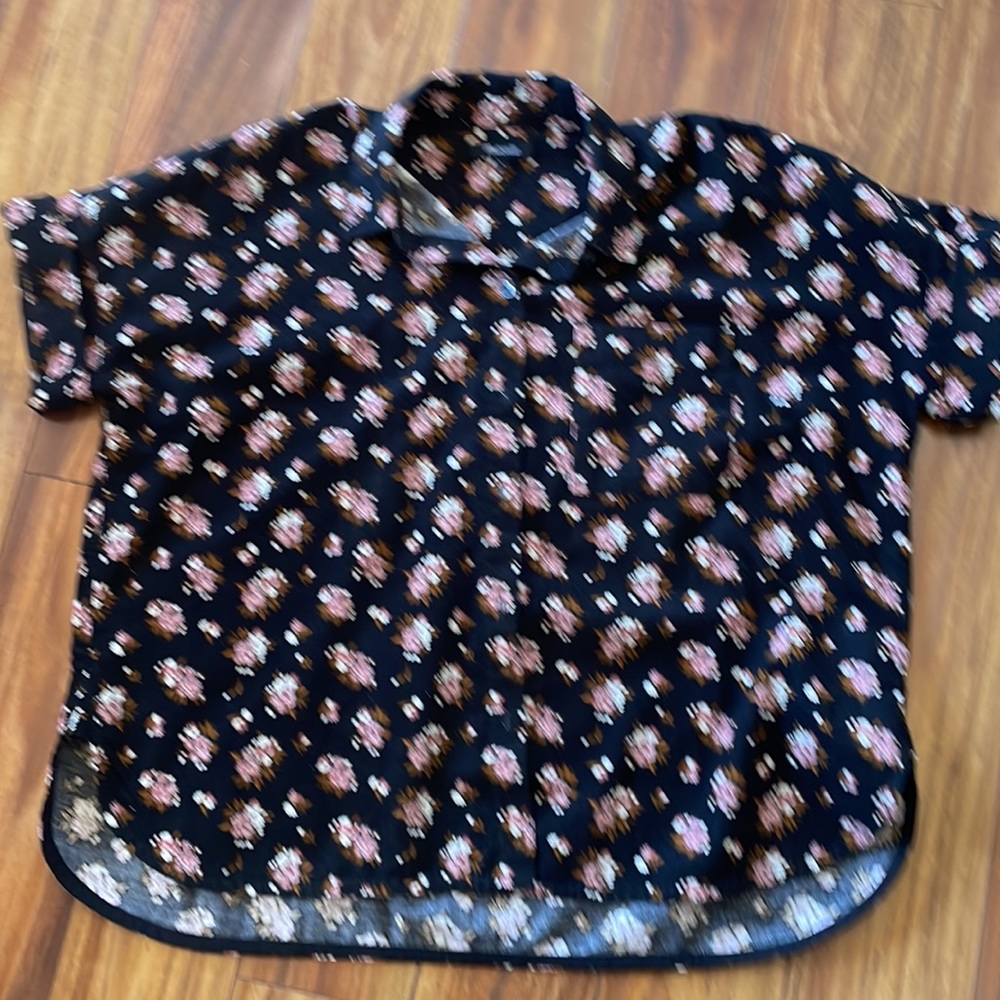 Corduroy floral button up